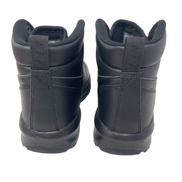 Nike boys Size 3 Manoa Leather Boots Triple Black Style BQ5373-001 NWT - Picture 4 of 8